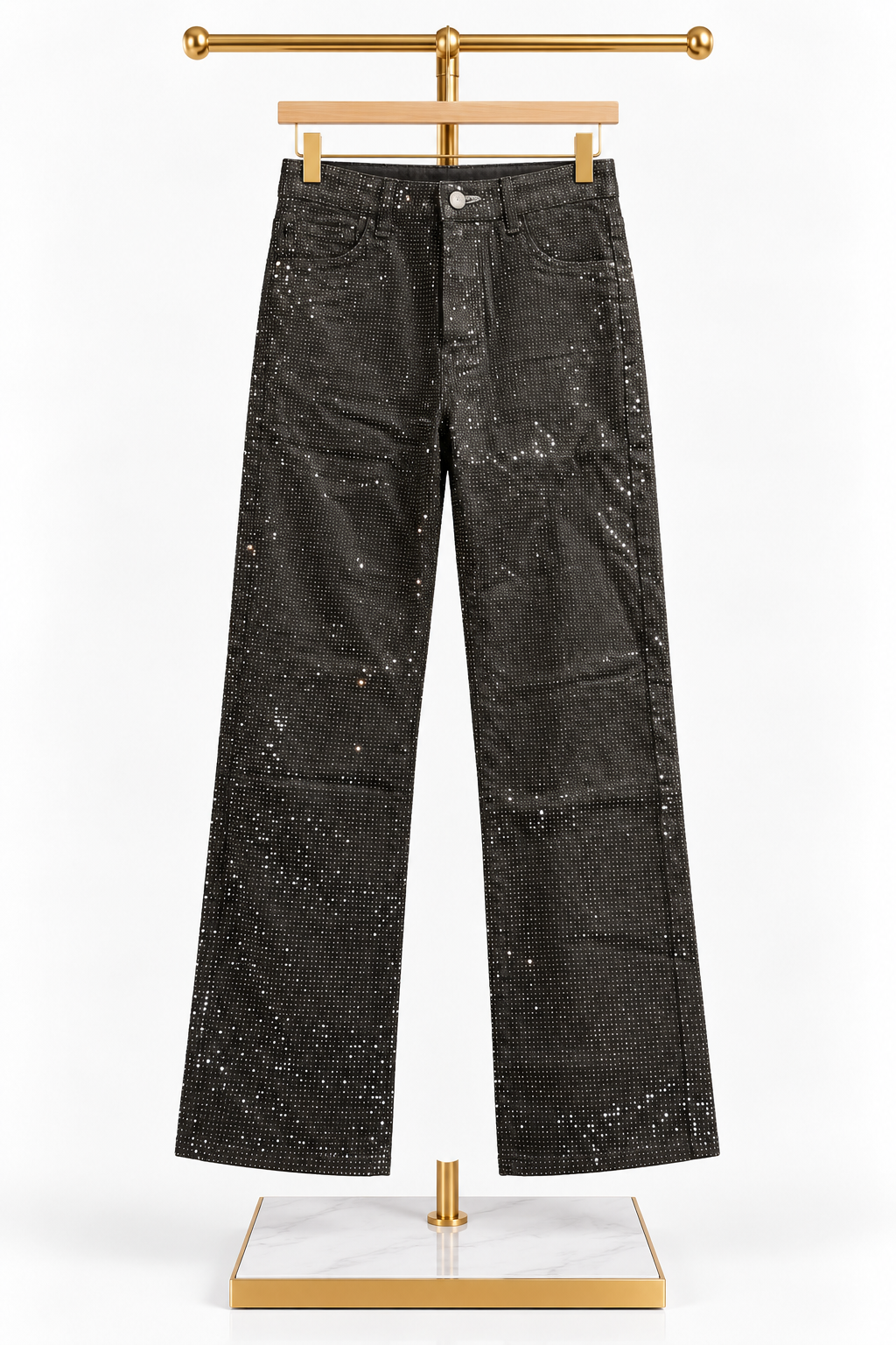 ASTER — Pantalon noir scintillant